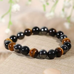 🆕New Triple Protection Bracelet 8mm Healing Gemstone Bracelet